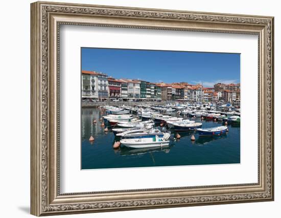 Traditional Fishing Boats Moored in the Harbour in Lekeitio, Basque Country (Euskadi), Spain-Martin Child-Framed Photographic Print