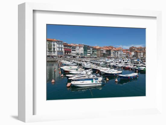 Traditional Fishing Boats Moored in the Harbour in Lekeitio, Basque Country (Euskadi), Spain-Martin Child-Framed Photographic Print