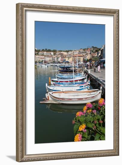 Traditional Fishing Boats Moored in the Harbour of the Historic Town of Cassis, Mediterranean-Martin Child-Framed Photographic Print