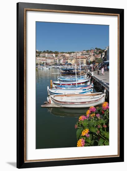 Traditional Fishing Boats Moored in the Harbour of the Historic Town of Cassis, Mediterranean-Martin Child-Framed Photographic Print