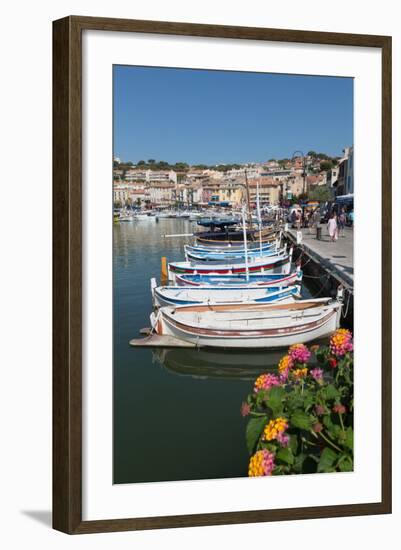 Traditional Fishing Boats Moored in the Harbour of the Historic Town of Cassis, Mediterranean-Martin Child-Framed Photographic Print