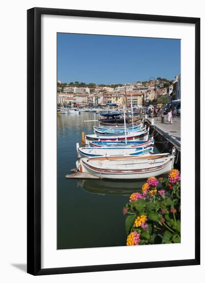 Traditional Fishing Boats Moored in the Harbour of the Historic Town of Cassis, Mediterranean-Martin Child-Framed Photographic Print