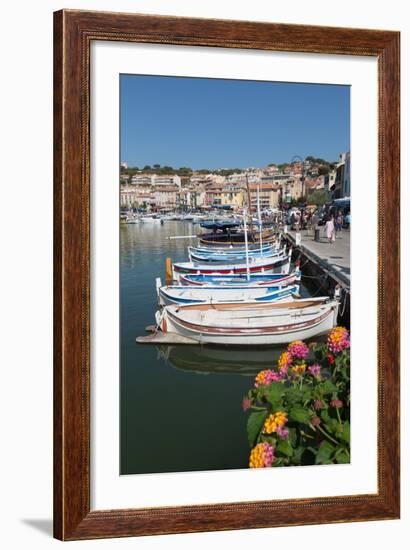 Traditional Fishing Boats Moored in the Harbour of the Historic Town of Cassis, Mediterranean-Martin Child-Framed Photographic Print