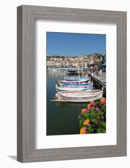 Traditional Fishing Boats Moored in the Harbour of the Historic Town of Cassis, Mediterranean-Martin Child-Framed Photographic Print