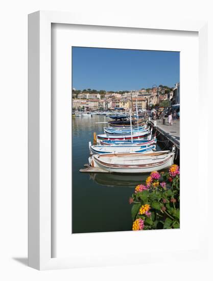 Traditional Fishing Boats Moored in the Harbour of the Historic Town of Cassis, Mediterranean-Martin Child-Framed Photographic Print