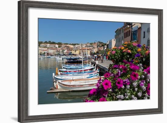 Traditional Fishing Boats Moored in the Harbour of the Historic Town of Cassis, Mediterranean-Martin Child-Framed Photographic Print