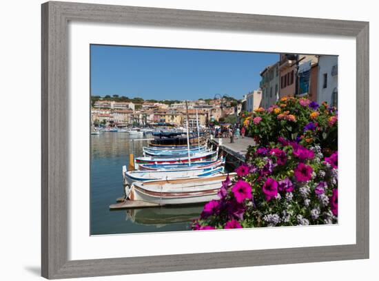 Traditional Fishing Boats Moored in the Harbour of the Historic Town of Cassis, Mediterranean-Martin Child-Framed Photographic Print