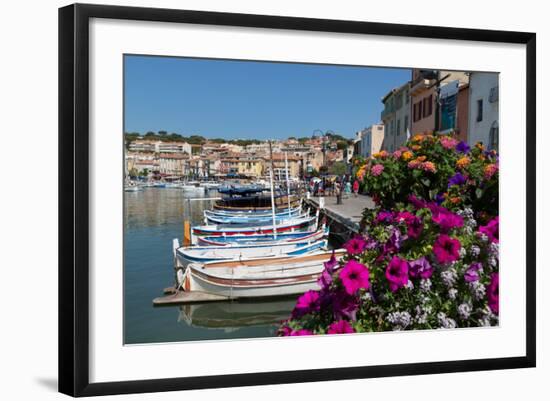 Traditional Fishing Boats Moored in the Harbour of the Historic Town of Cassis, Mediterranean-Martin Child-Framed Photographic Print