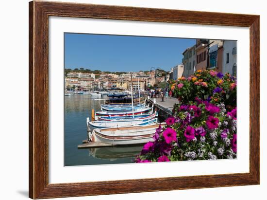 Traditional Fishing Boats Moored in the Harbour of the Historic Town of Cassis, Mediterranean-Martin Child-Framed Photographic Print