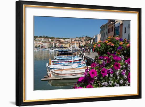 Traditional Fishing Boats Moored in the Harbour of the Historic Town of Cassis, Mediterranean-Martin Child-Framed Photographic Print