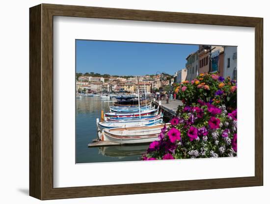 Traditional Fishing Boats Moored in the Harbour of the Historic Town of Cassis, Mediterranean-Martin Child-Framed Photographic Print