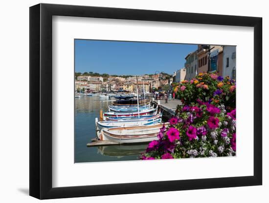 Traditional Fishing Boats Moored in the Harbour of the Historic Town of Cassis, Mediterranean-Martin Child-Framed Photographic Print