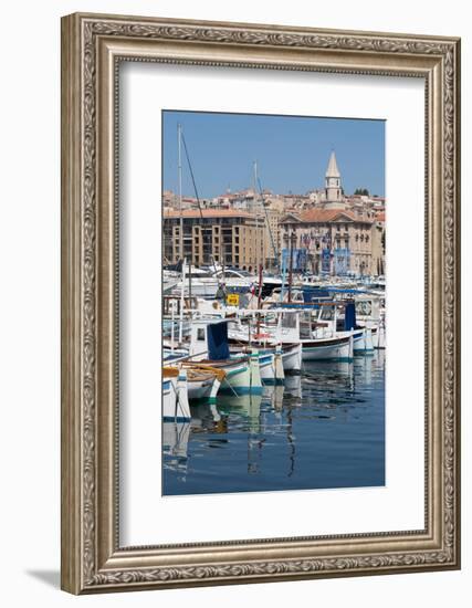 Traditional Fishing Boats Moored in the Old Port of Marseille, Provence, France, Europe-Martin Child-Framed Photographic Print