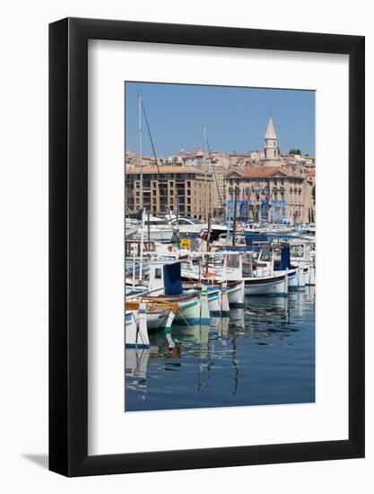 Traditional Fishing Boats Moored in the Old Port of Marseille, Provence, France, Europe-Martin Child-Framed Photographic Print