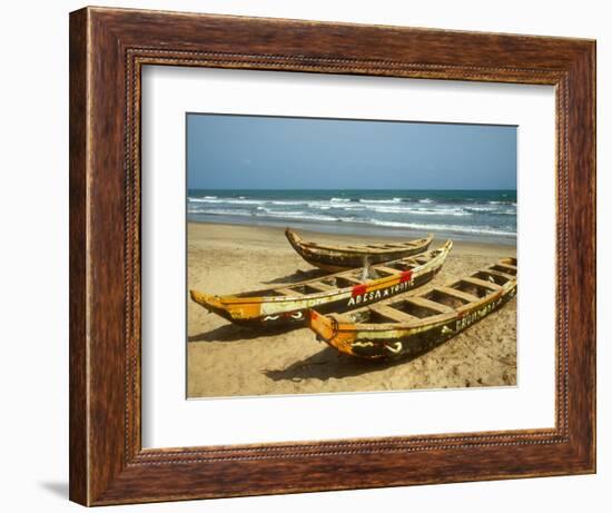 Traditional Fishing Boats on Kokrobite Beach, Greater Accra Region, Gulf of Guinea, Ghana-Alison Jones-Framed Photographic Print