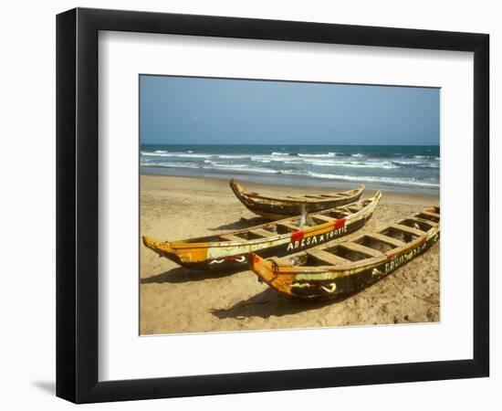 Traditional Fishing Boats on Kokrobite Beach, Greater Accra Region, Gulf of Guinea, Ghana-Alison Jones-Framed Photographic Print