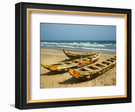 Traditional Fishing Boats on Kokrobite Beach, Greater Accra Region, Gulf of Guinea, Ghana-Alison Jones-Framed Photographic Print