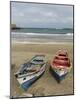 Traditional fishing boats on the beach of Praia Baixo. Santiago Island, Cape Verde-Martin Zwick-Mounted Photographic Print