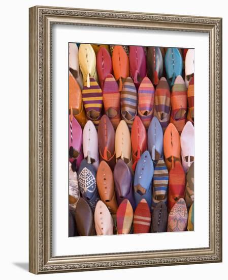 Traditional Footware in the Souk, Medina, Marrakech, Morocco, North Africa, Africa-Martin Child-Framed Photographic Print