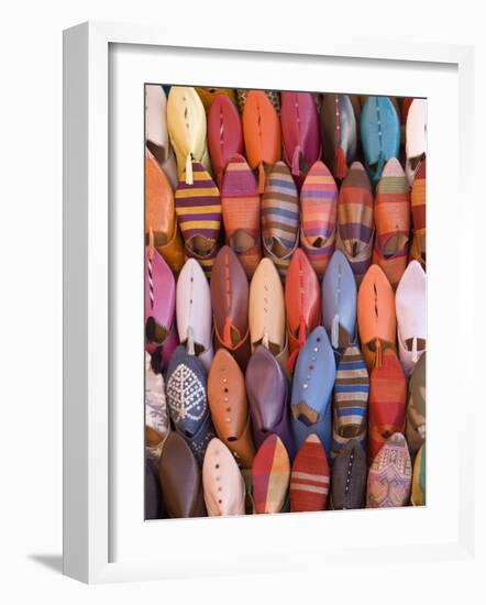 Traditional Footware in the Souk, Medina, Marrakech, Morocco, North Africa, Africa-Martin Child-Framed Photographic Print