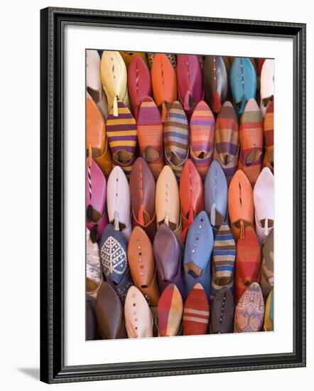 Traditional Footware in the Souk, Medina, Marrakech, Morocco, North Africa, Africa-Martin Child-Framed Photographic Print