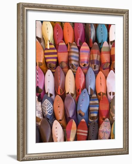 Traditional Footware in the Souk, Medina, Marrakech, Morocco, North Africa, Africa-Martin Child-Framed Photographic Print