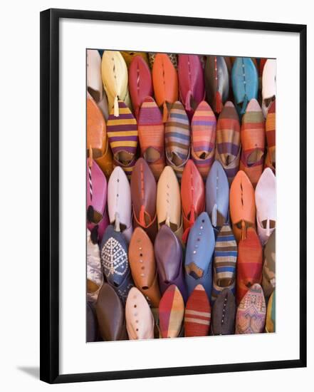Traditional Footware in the Souk, Medina, Marrakech, Morocco, North Africa, Africa-Martin Child-Framed Photographic Print