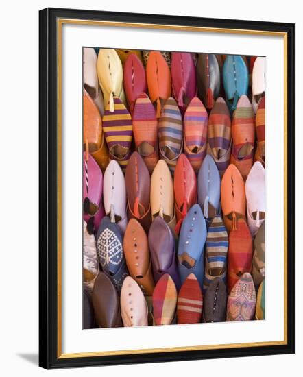 Traditional Footware in the Souk, Medina, Marrakech, Morocco, North Africa, Africa-Martin Child-Framed Photographic Print