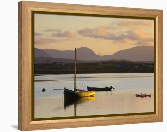 Traditional Galway Hooker, Roundstone Harbour, Connemara, Co, Galway, Ireland-Doug Pearson-Framed Premier Image Canvas