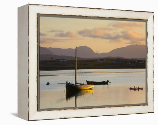 Traditional Galway Hooker, Roundstone Harbour, Connemara, Co, Galway, Ireland-Doug Pearson-Framed Premier Image Canvas