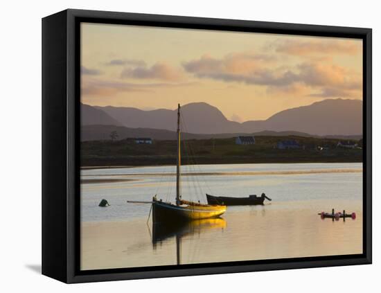 Traditional Galway Hooker, Roundstone Harbour, Connemara, Co, Galway, Ireland-Doug Pearson-Framed Premier Image Canvas