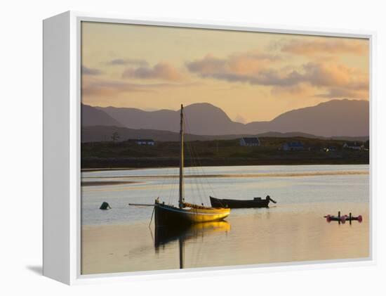 Traditional Galway Hooker, Roundstone Harbour, Connemara, Co, Galway, Ireland-Doug Pearson-Framed Premier Image Canvas