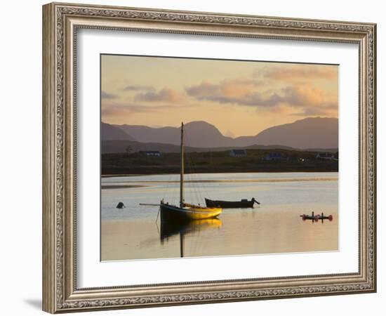 Traditional Galway Hooker, Roundstone Harbour, Connemara, Co, Galway, Ireland-Doug Pearson-Framed Photographic Print