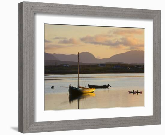 Traditional Galway Hooker, Roundstone Harbour, Connemara, Co, Galway, Ireland-Doug Pearson-Framed Photographic Print