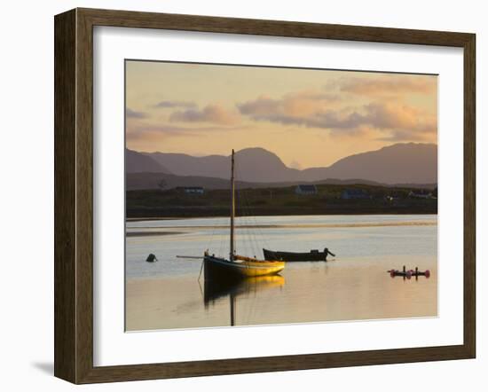 Traditional Galway Hooker, Roundstone Harbour, Connemara, Co, Galway, Ireland-Doug Pearson-Framed Photographic Print