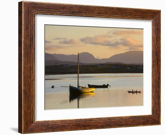 Traditional Galway Hooker, Roundstone Harbour, Connemara, Co, Galway, Ireland-Doug Pearson-Framed Photographic Print