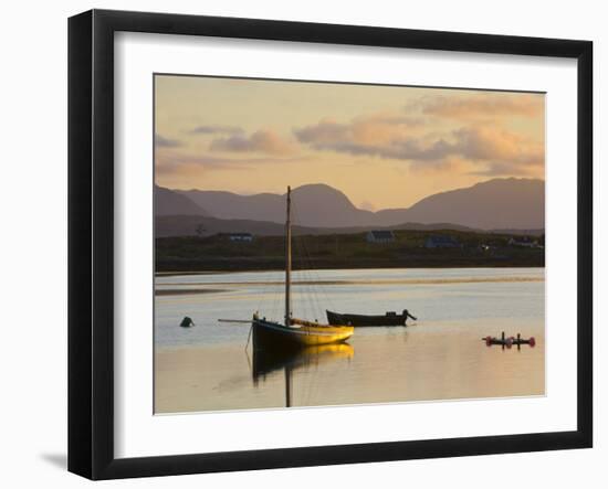 Traditional Galway Hooker, Roundstone Harbour, Connemara, Co, Galway, Ireland-Doug Pearson-Framed Photographic Print