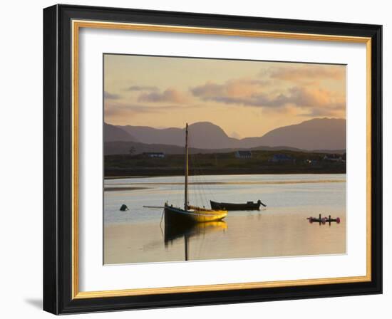 Traditional Galway Hooker, Roundstone Harbour, Connemara, Co, Galway, Ireland-Doug Pearson-Framed Photographic Print