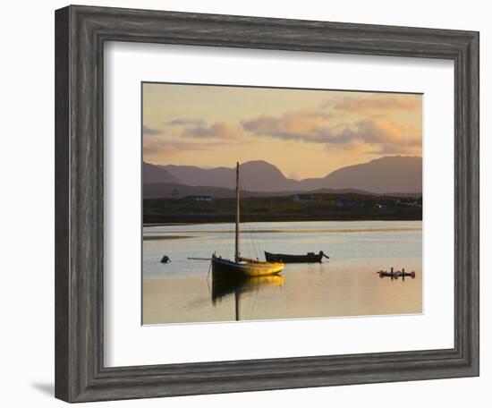 Traditional Galway Hooker, Roundstone Harbour, Connemara, Co, Galway, Ireland-Doug Pearson-Framed Photographic Print