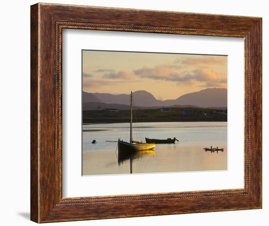 Traditional Galway Hooker, Roundstone Harbour, Connemara, Co, Galway, Ireland-Doug Pearson-Framed Photographic Print