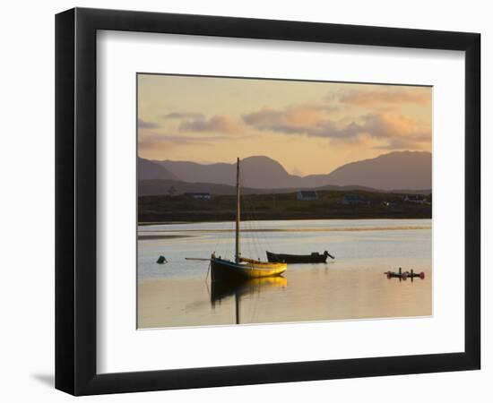 Traditional Galway Hooker, Roundstone Harbour, Connemara, Co, Galway, Ireland-Doug Pearson-Framed Photographic Print