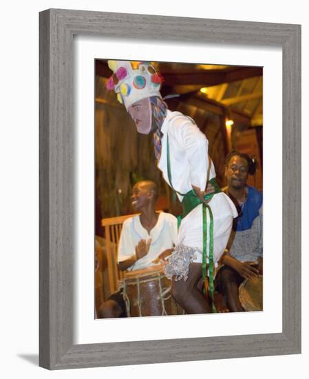 Traditional Garifuna Masked Dancer, Placencia, Stann Creek District, Belize-Merrill Images-Framed Photographic Print