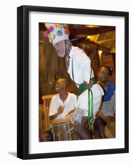 Traditional Garifuna Masked Dancer, Placencia, Stann Creek District, Belize-Merrill Images-Framed Photographic Print