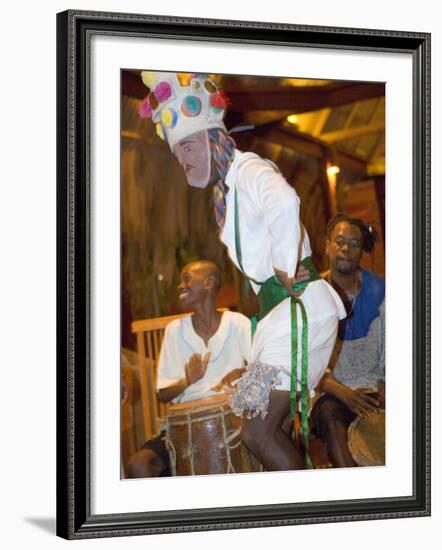 Traditional Garifuna Masked Dancer, Placencia, Stann Creek District, Belize-Merrill Images-Framed Photographic Print