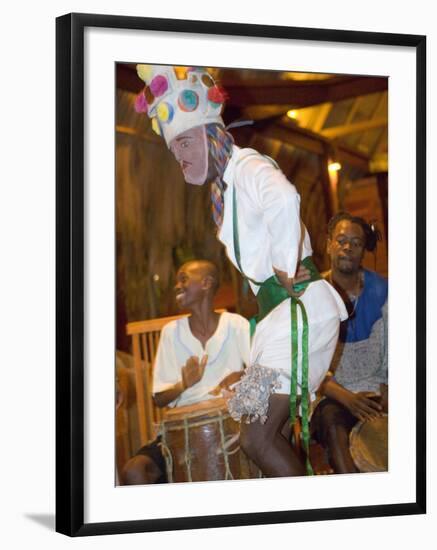 Traditional Garifuna Masked Dancer, Placencia, Stann Creek District, Belize-Merrill Images-Framed Photographic Print