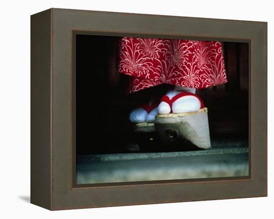 Traditional Geta (Wooden Sandals), Kyoto, Kinki, Japan,-Frank Carter-Framed Premier Image Canvas