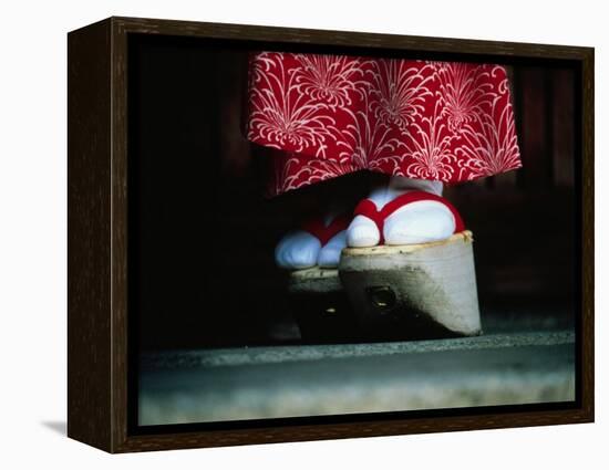 Traditional Geta (Wooden Sandals), Kyoto, Kinki, Japan,-Frank Carter-Framed Premier Image Canvas