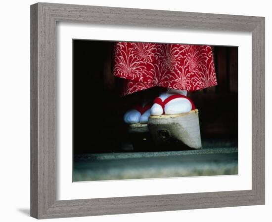 Traditional Geta (Wooden Sandals), Kyoto, Kinki, Japan,-Frank Carter-Framed Photographic Print