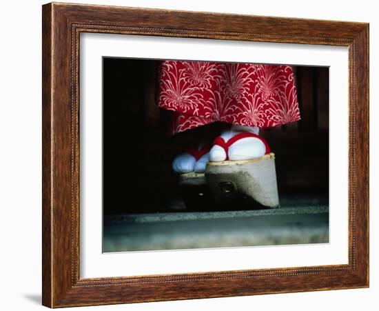 Traditional Geta (Wooden Sandals), Kyoto, Kinki, Japan,-Frank Carter-Framed Photographic Print