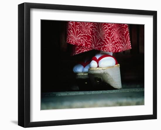 Traditional Geta (Wooden Sandals), Kyoto, Kinki, Japan,-Frank Carter-Framed Photographic Print